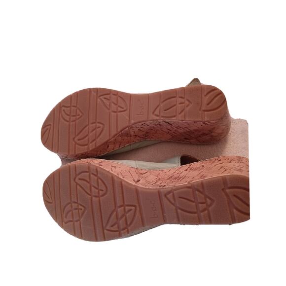 BOC Born Concept Womens Sz 9 Wedge Slingback Sandals Heels Green Flower C - Picture 3 of 8